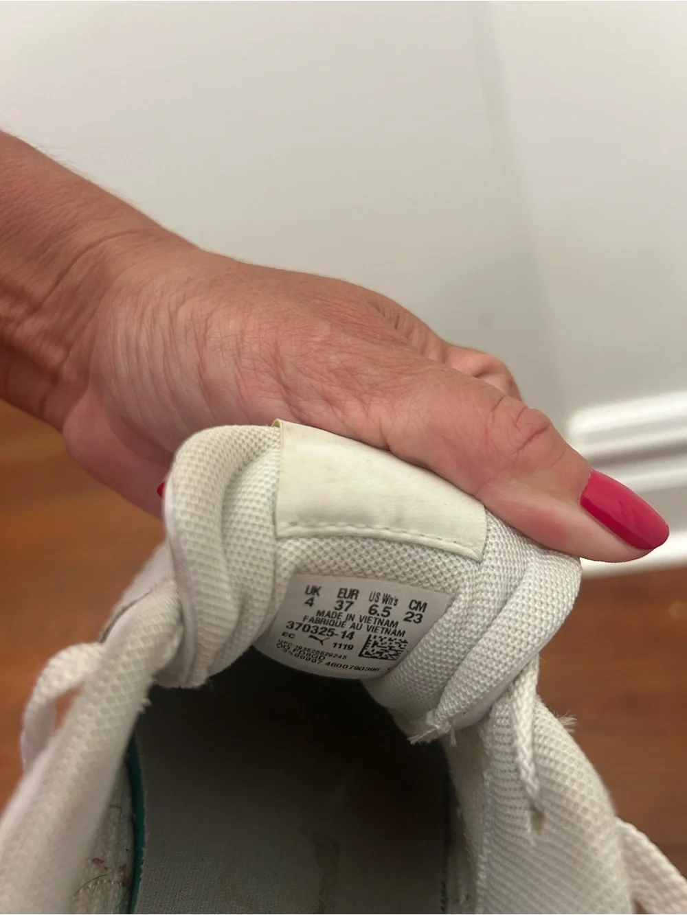 Puma Kids White Sneakers with Light Green Accents